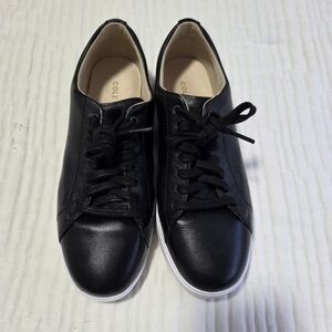 Cole Haan Black Leather Lace-Up Sneakers